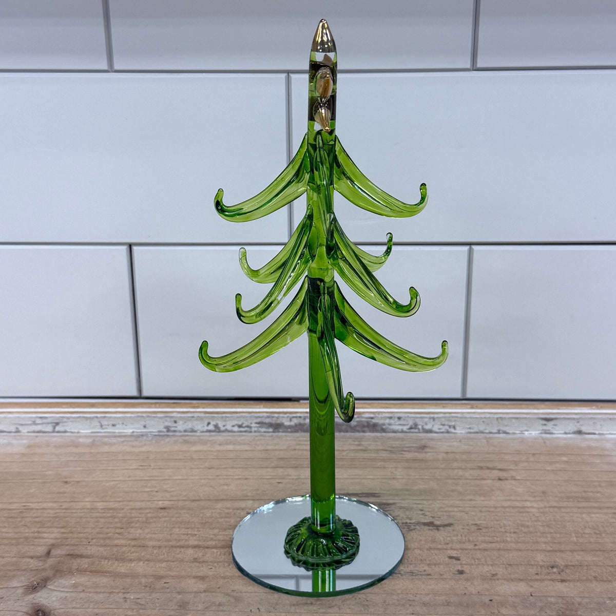 LS Arts Glass Christmas Tree Wine Charm Holder