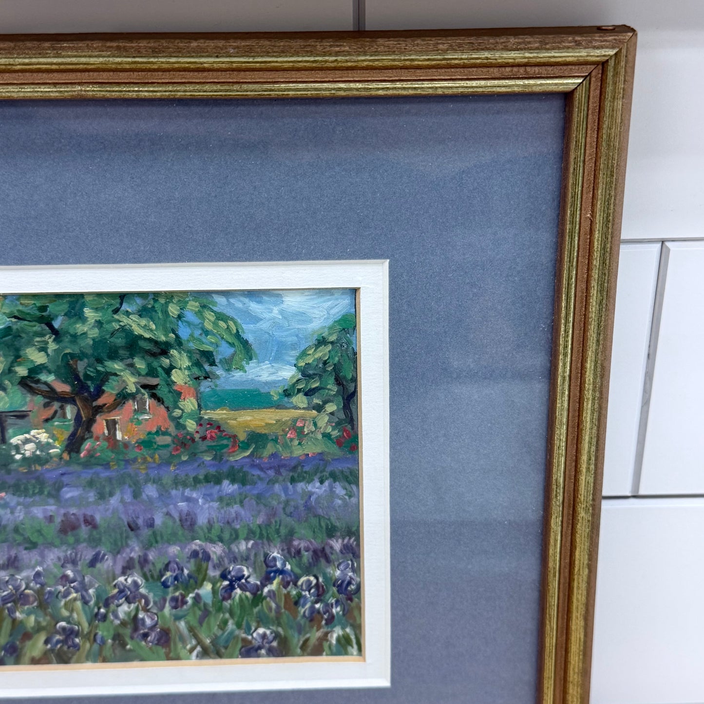 Flower Field Framed Art Print Signed C Sanford