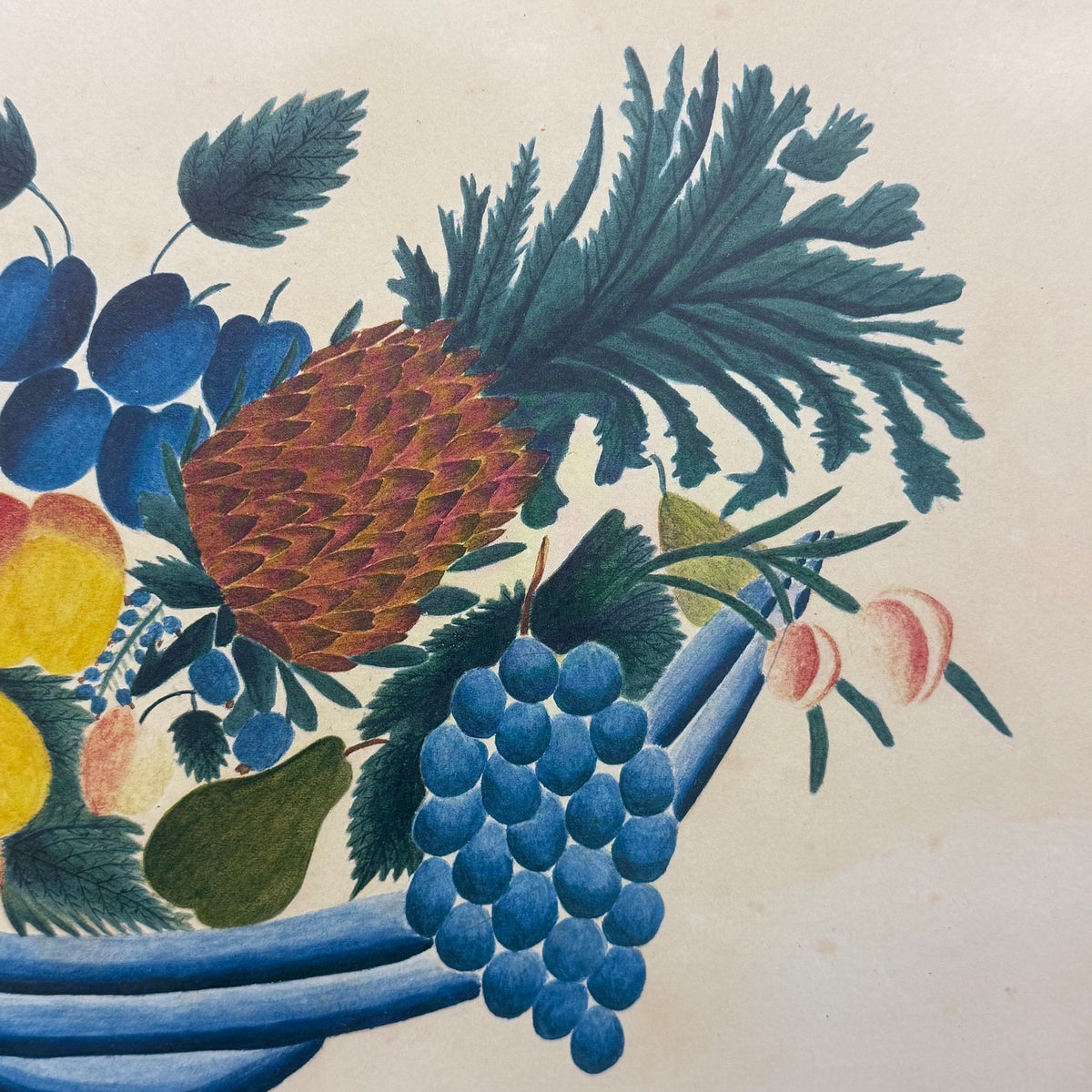 Mid-Century Folk Art Fruit Still Life Theorem Style Print