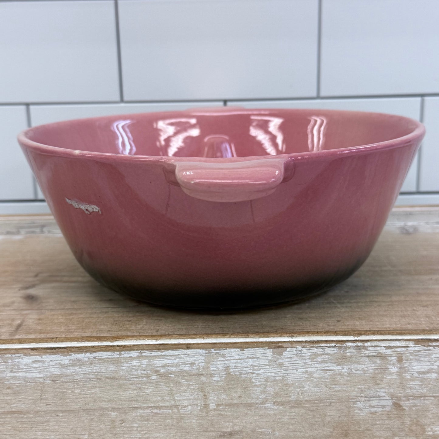 Hull Pottery Pink Divided Serving Bowl 1950s