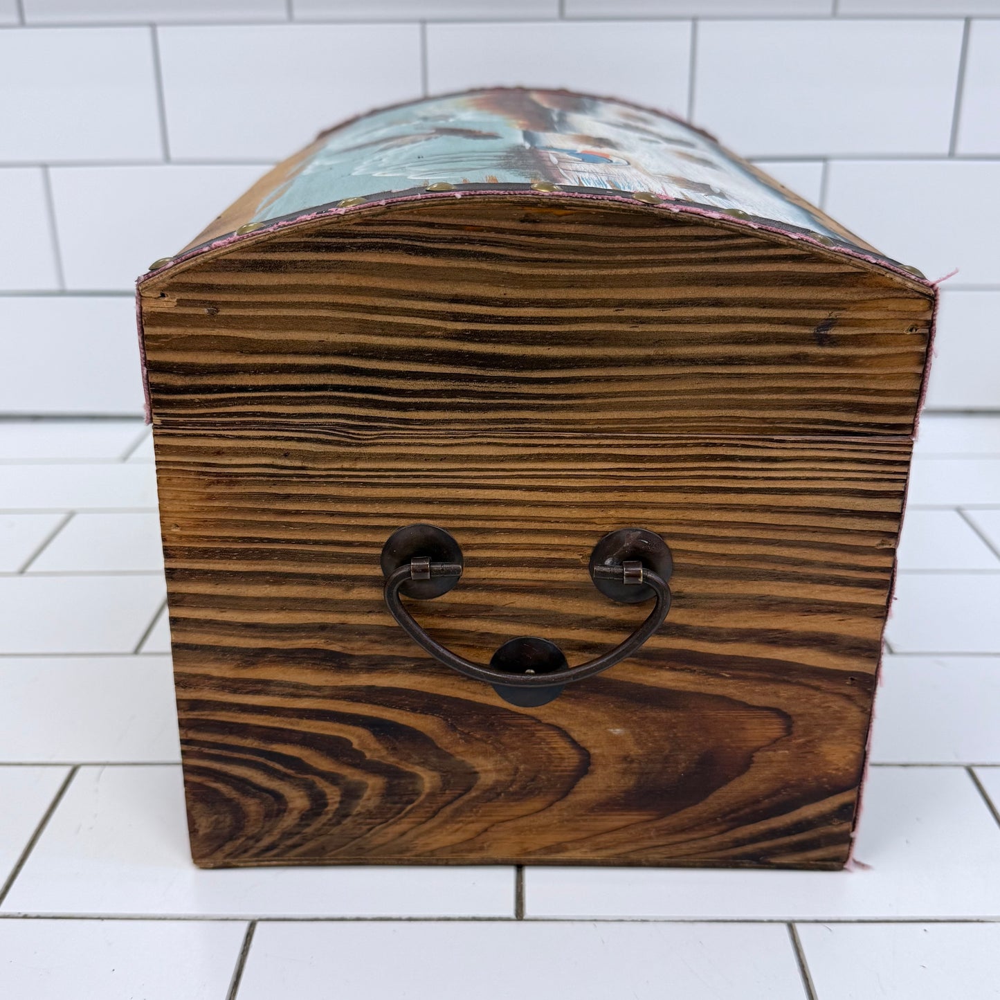 Hand Painted Duck Hunting Wooden Treasure Chest Storage Box Rustic