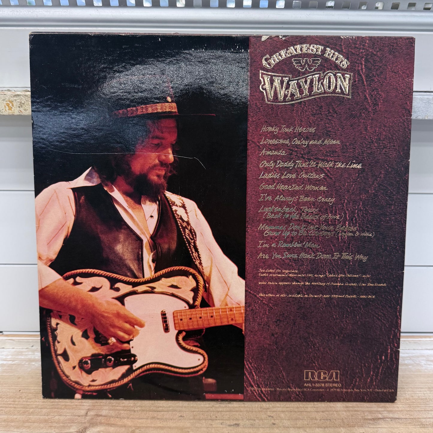 Waylon Jennings Greatest Hits Vinyl Record LP 1979 #AHL1-3378
