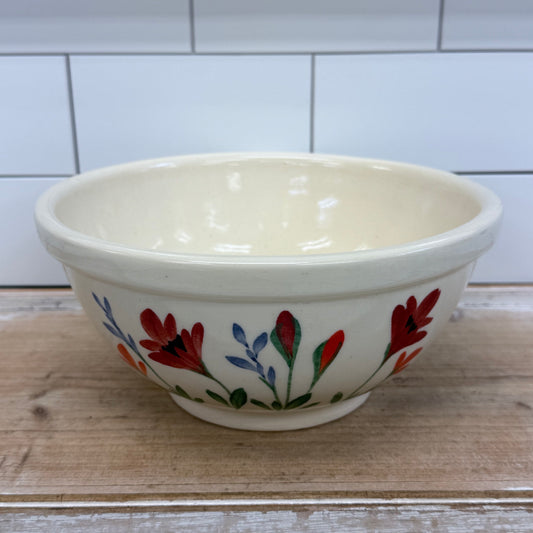 Emerson Creek Pottery Painted Floral Mixing Bowl Ceramic 2012