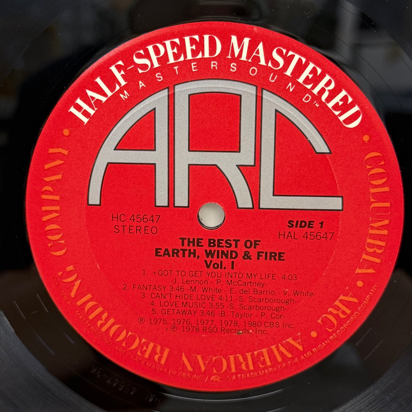 The Best of Earth Wind & Fire Vol. 1 Vinyl Record LP 1980 #HC 45647