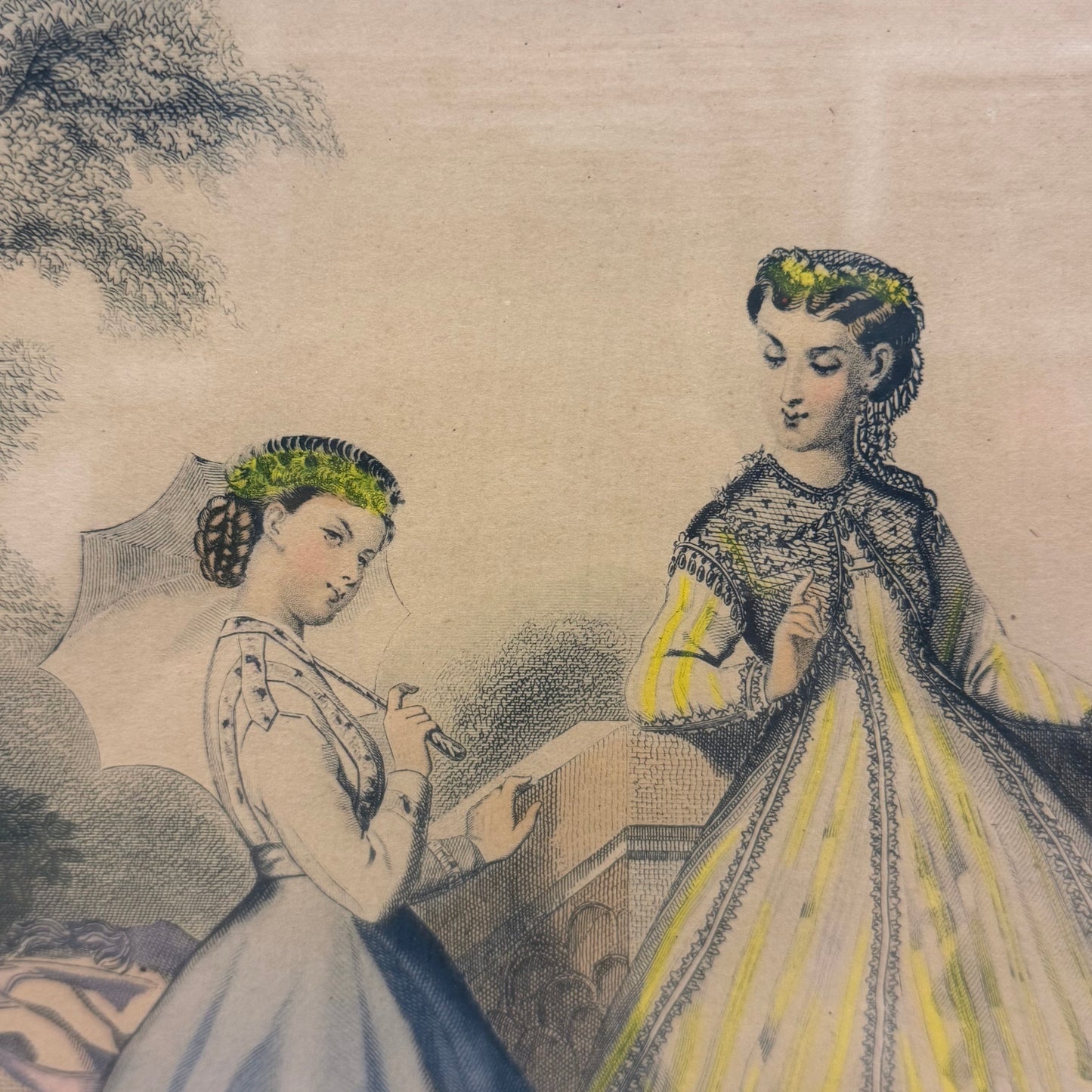 French Fashion Plate Gilquin Fils Paris 1850s Engraving
