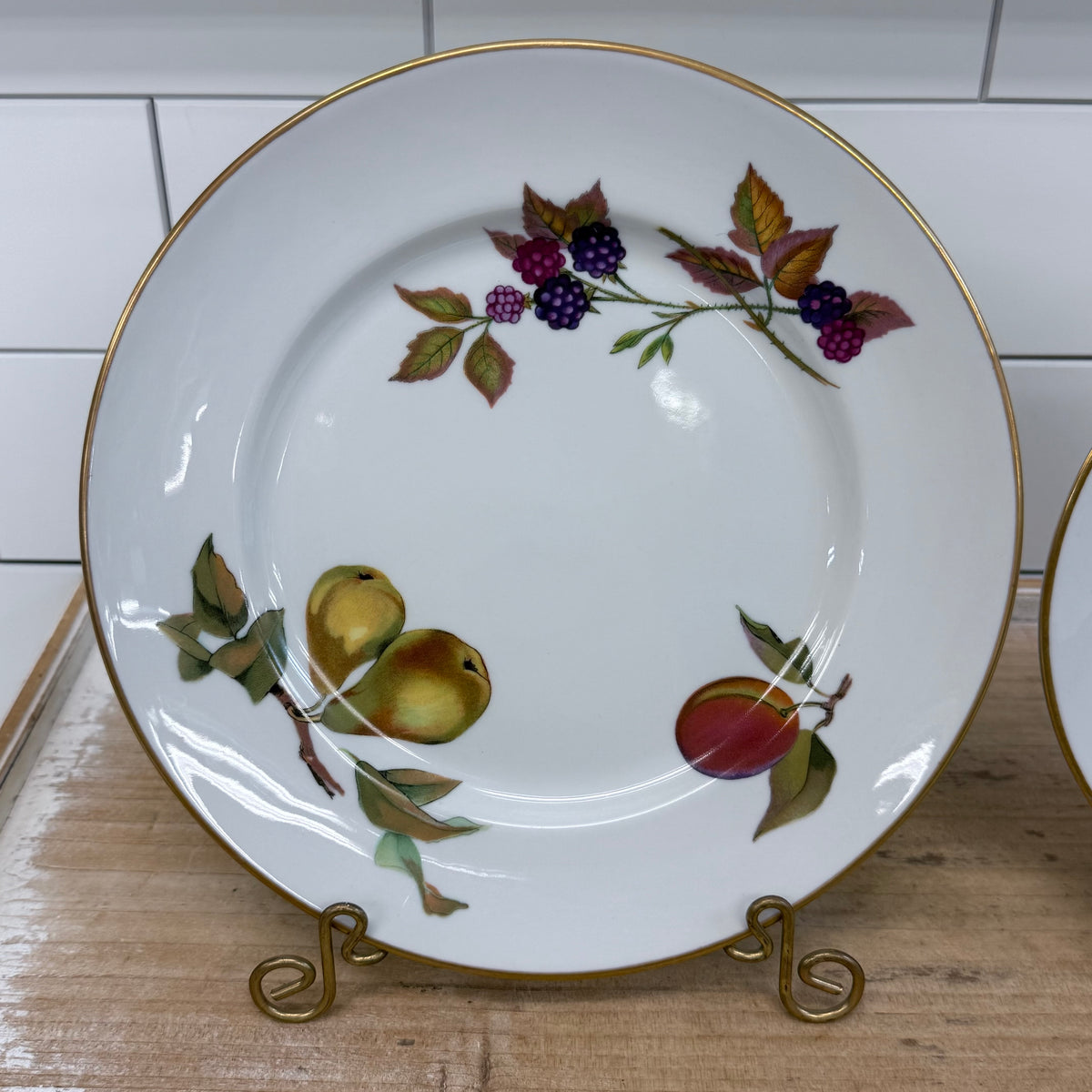 Royal Worcester Evesham Gold Fruit Plates Set of 8