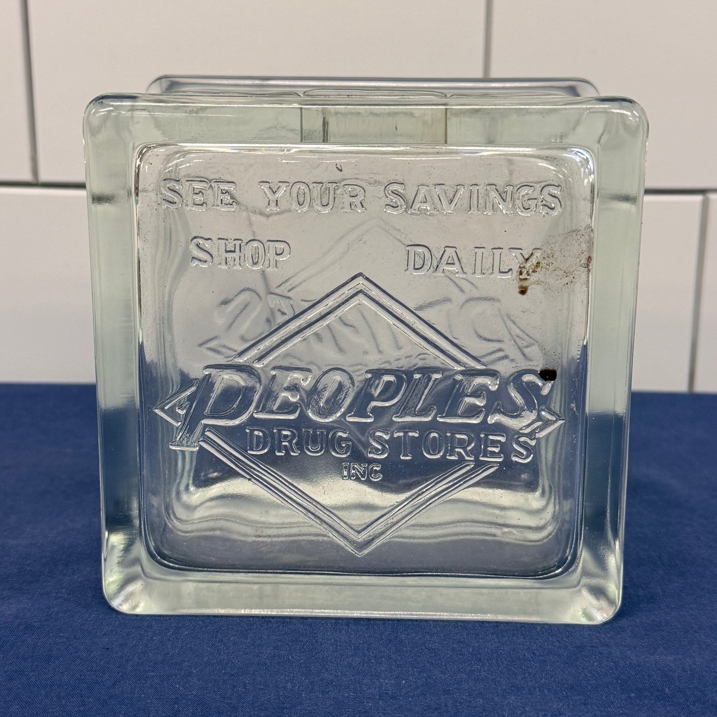 Peoples Drug Stores Glass Advertising Coin Bank 1970s–1980s