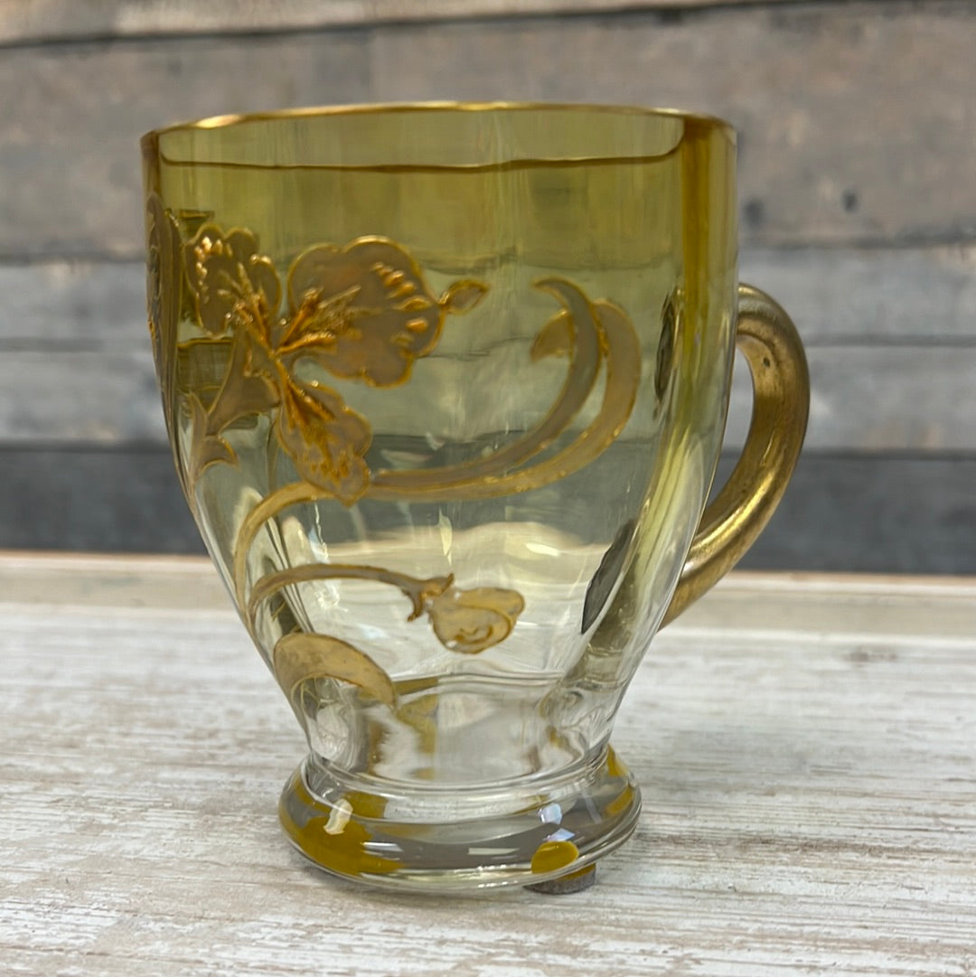 Vintage Gold Scrolled Glass Teacups