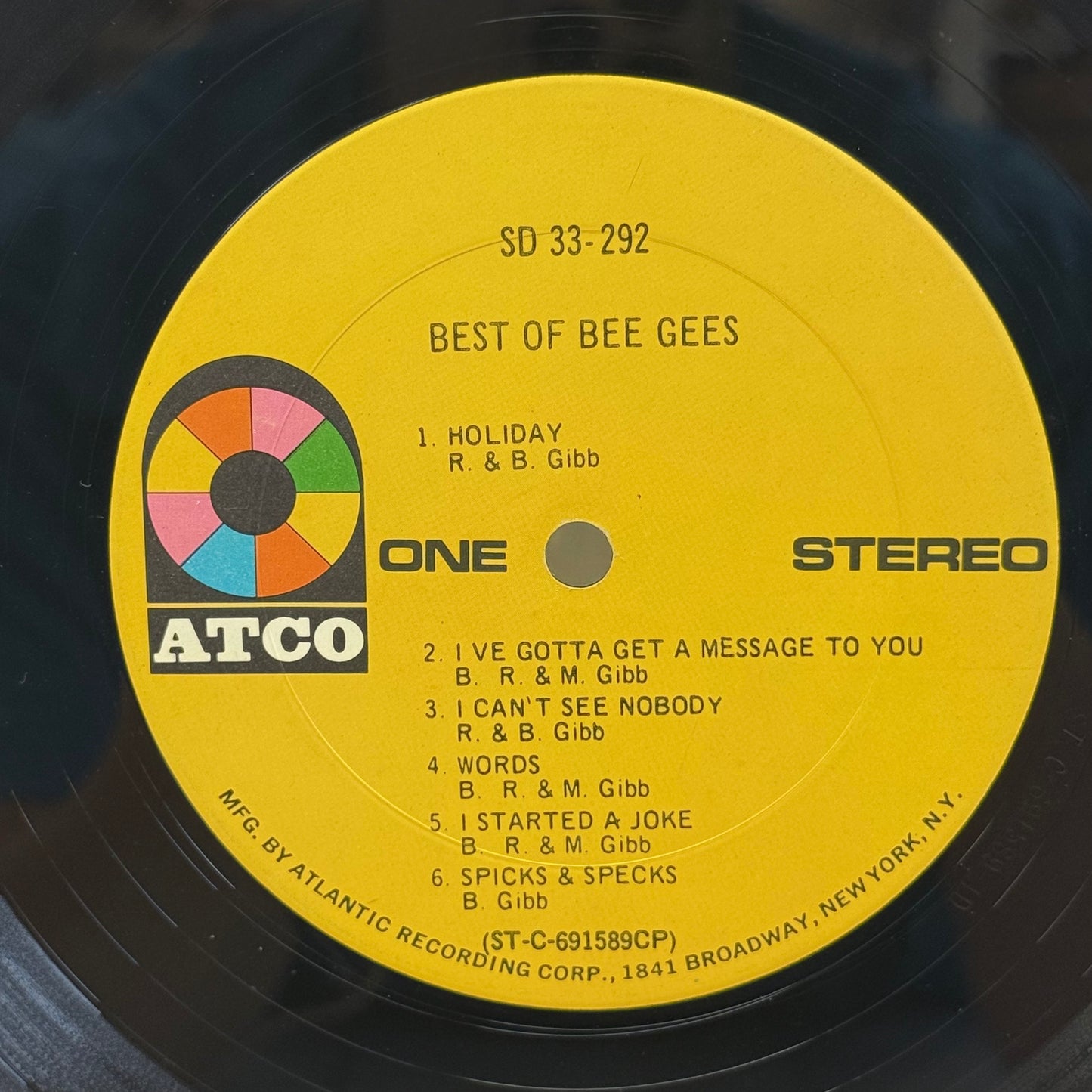 Bee Gees Best of Bee Gees Vinyl Record LP 1969 #SD 33-292
