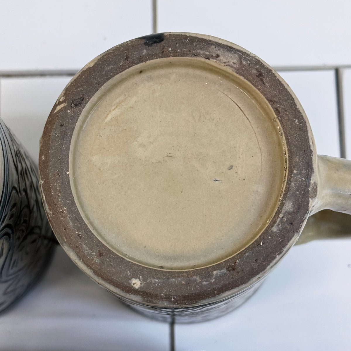 Folk Art Pottery Mugs Set of 4 Ceramic Tankards