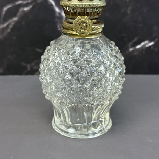 Petite Oil Lamp, Diamond Cut Glass