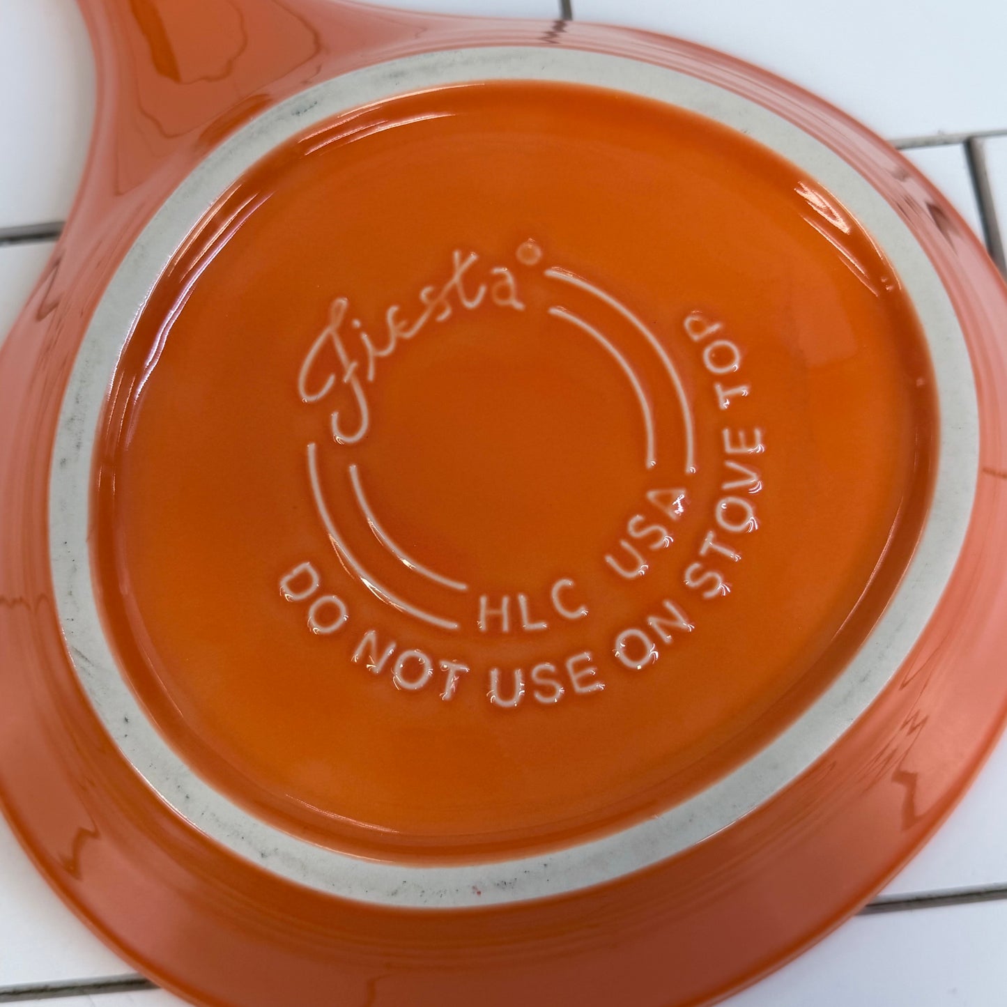 Homer Laughlin Fiesta Tangerine Skillet Baker USA 2000s
