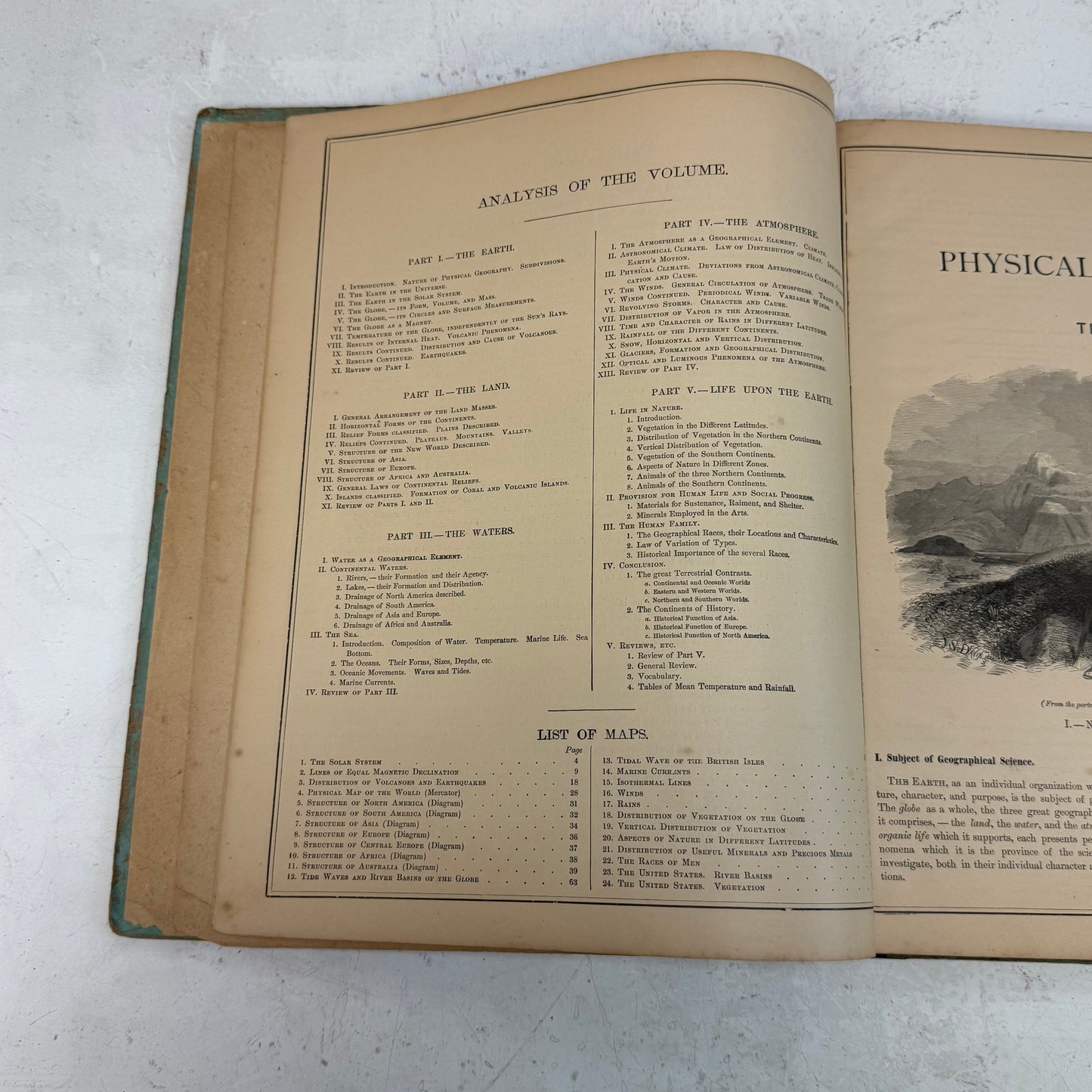 Arnold Guyot Physical Geography Hardback, 1873