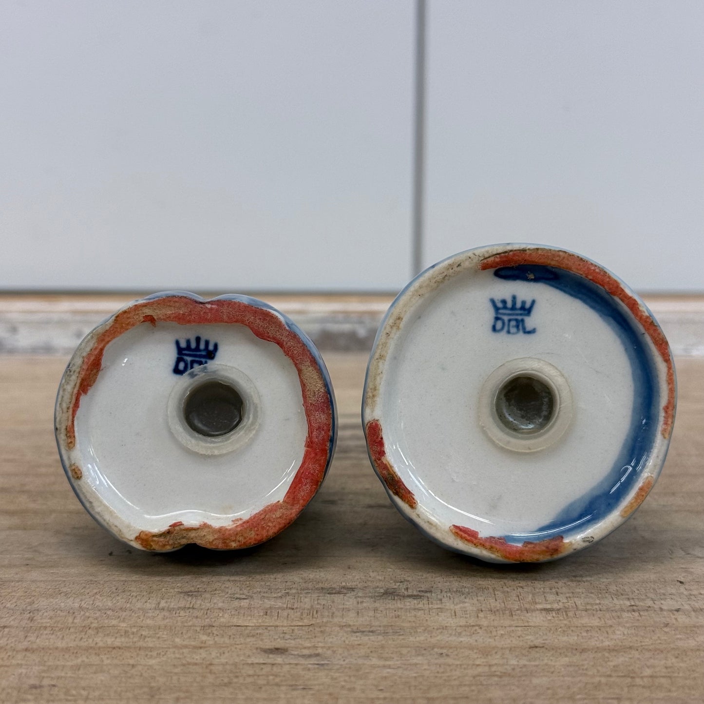 DBL Delft Blue Dutch Couple Salt Pepper Shakers Vintage