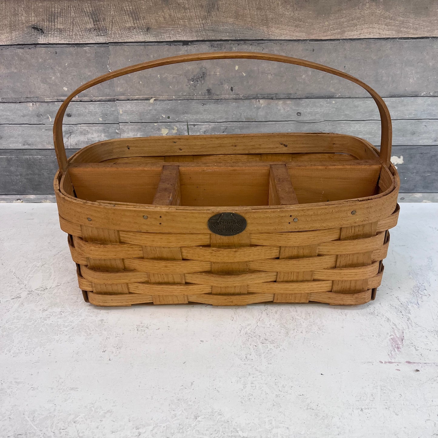 Peterboro Basket Co. Divided Handled Basket