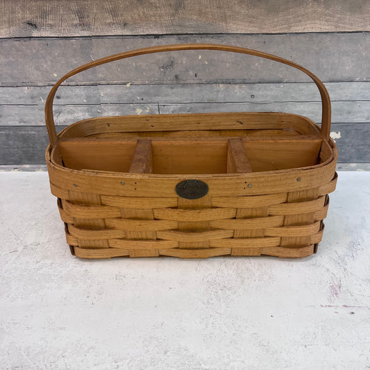 Peterboro Basket Co. Divided Handled Basket