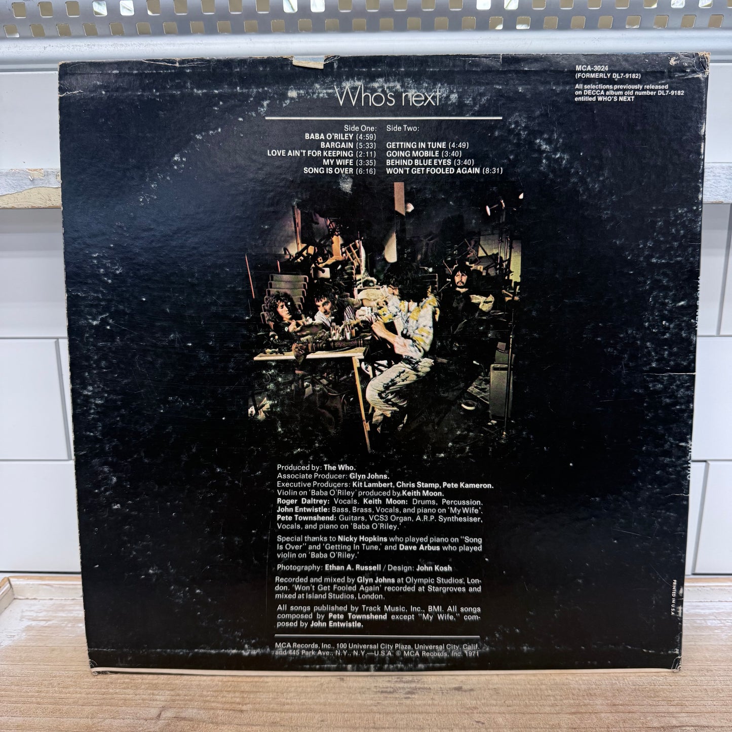 The Who Who's Next Vinyl Record LP 1980 #MCA3024