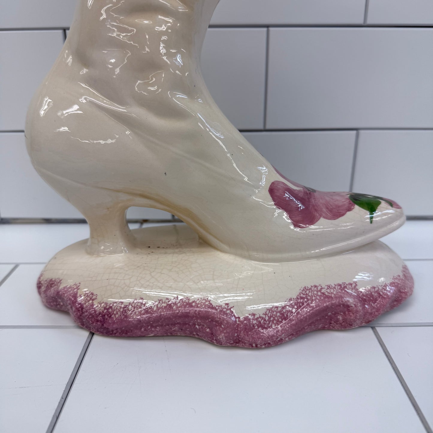 Clinchfield Boot Vase, Artware Pottery Victorian