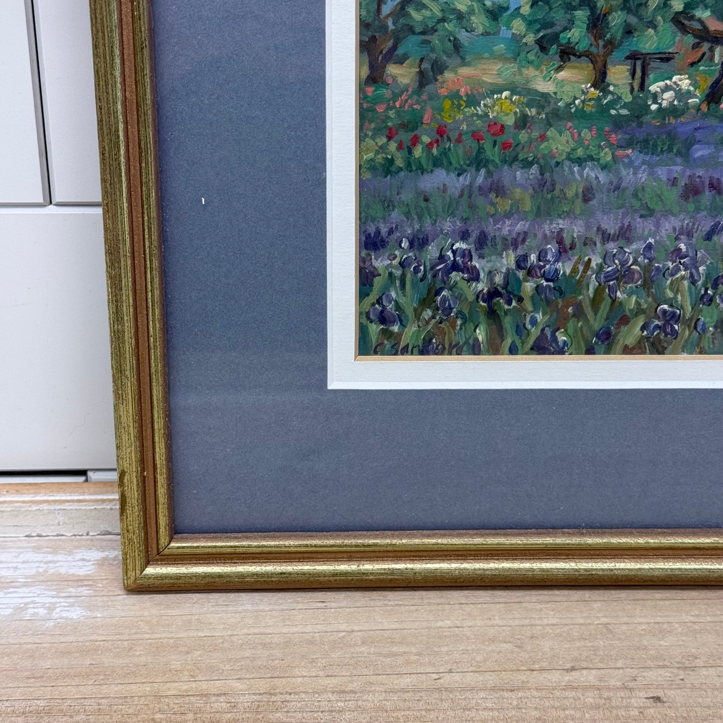 Flower Field Framed Art Print Signed C Sanford