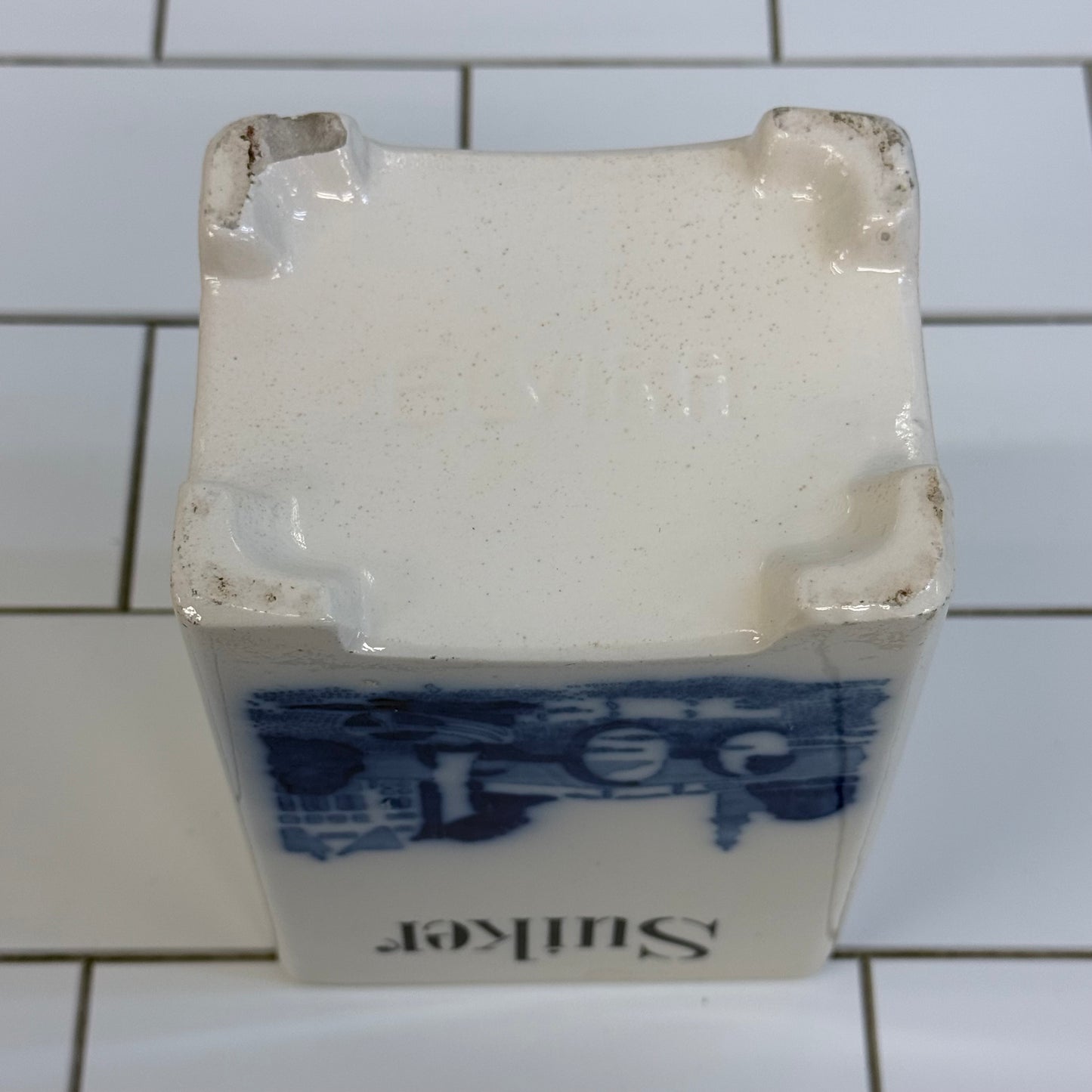 Elvira Delft Style Suiker Lidded Sugar Canister Ceramic Vintage