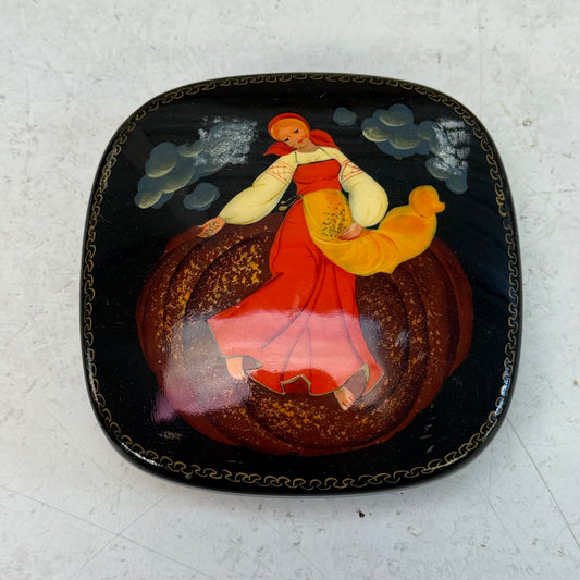 Hand Painted Enameled Trinket Box