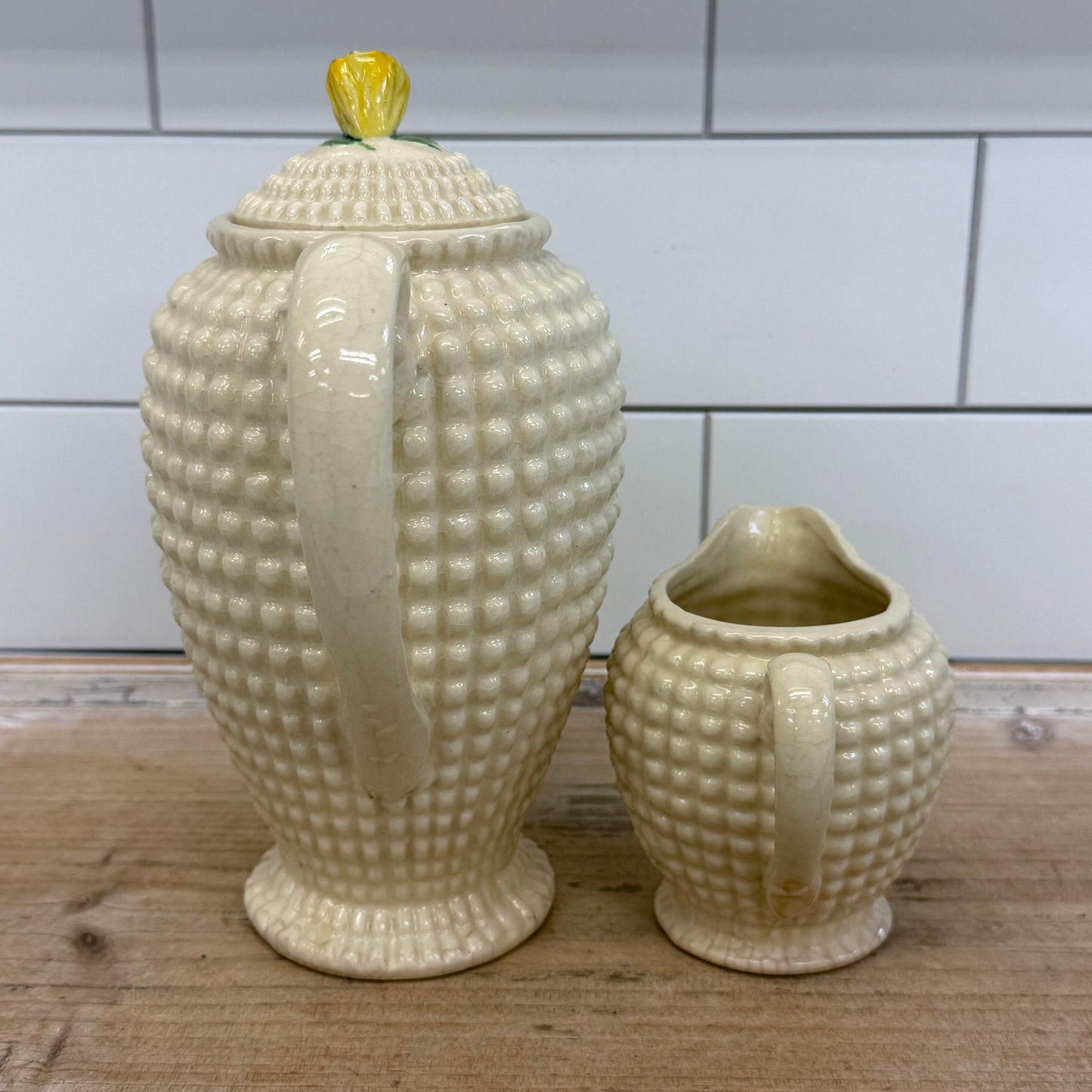Maruhon Ware Hobnail Coffee Pot & Creamer Set 1950s