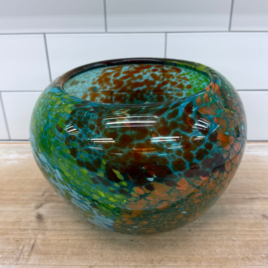 Hand Blown Art Glass Centerpiece Bowl