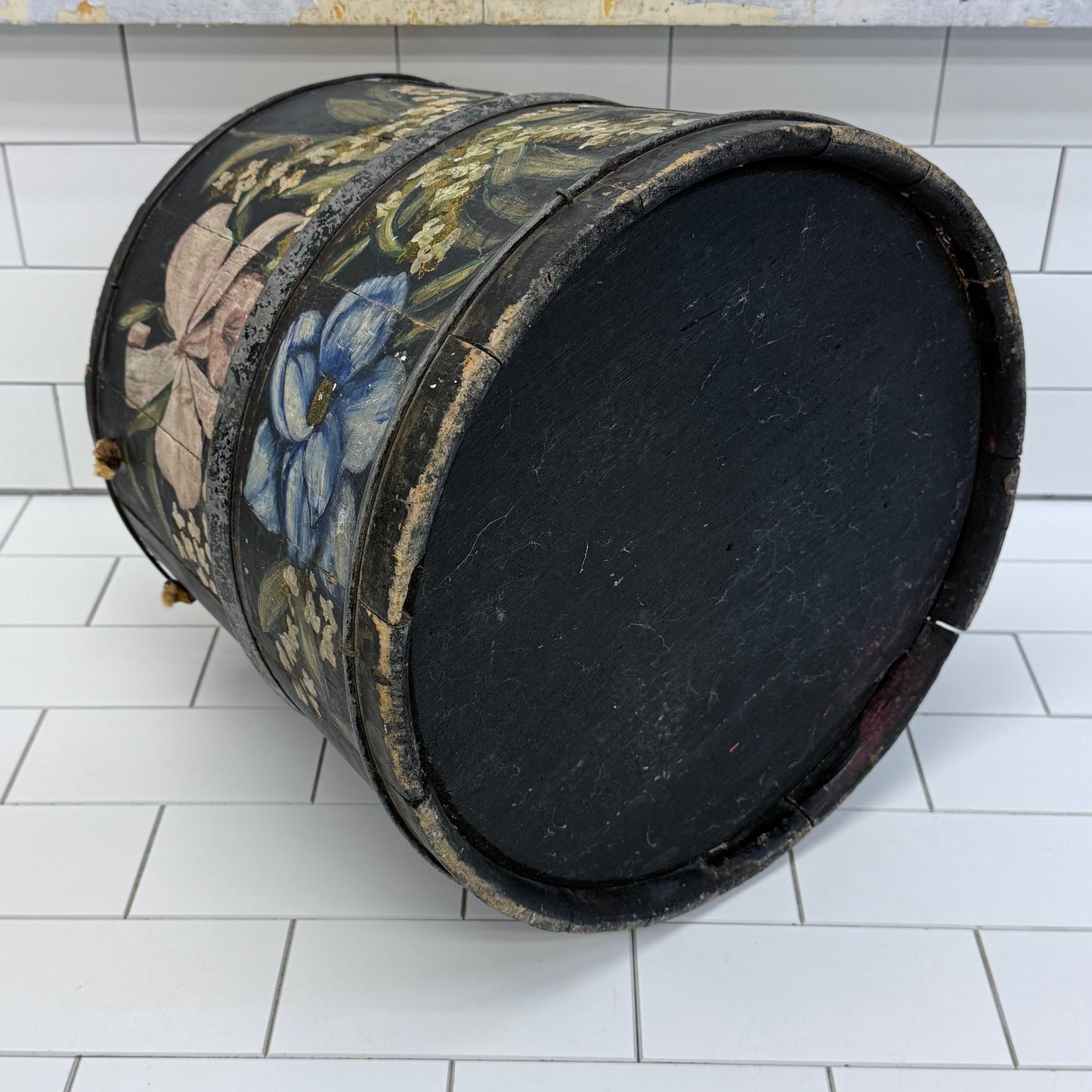 Decorative Bucket, Hand Painted Floral