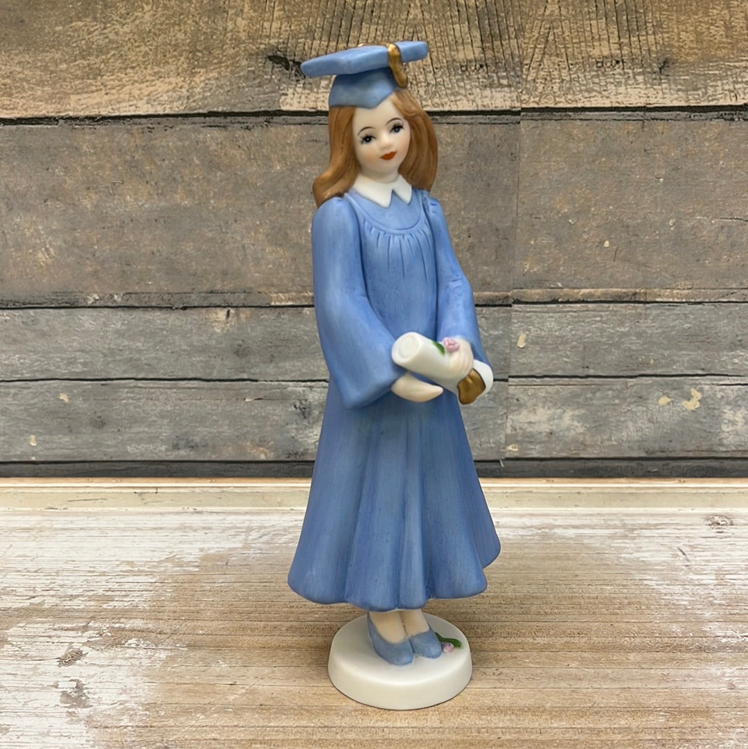 Enesco Growing Up Girls Graduation Porcelain Figurine, 1991