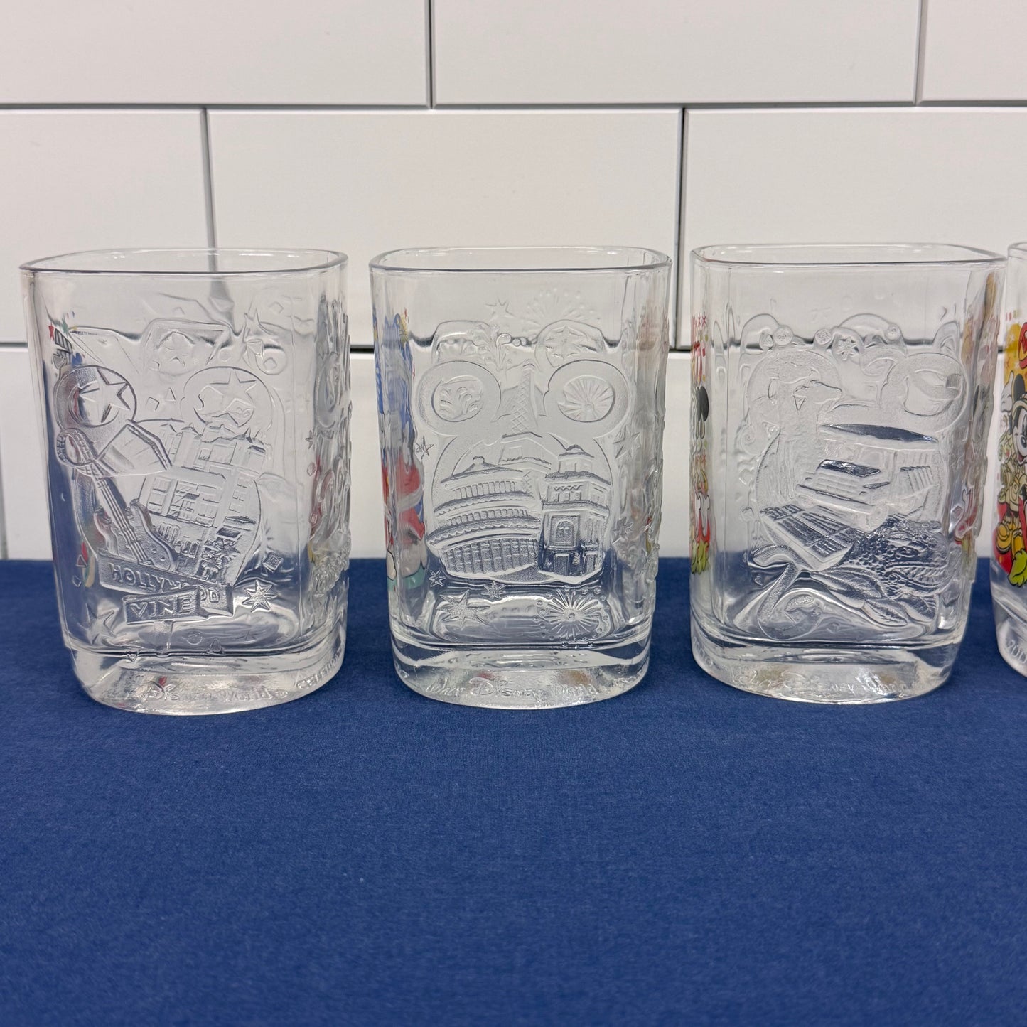 McDonald's Disney World Celebration 2000 Glasses Set of 5 Vintage