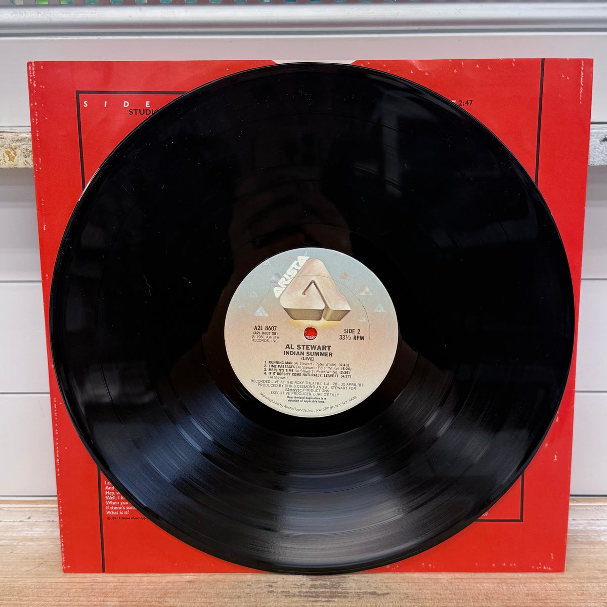 Al Stewart Indian Summer Vinyl LP 1981 -- A2L 8607
