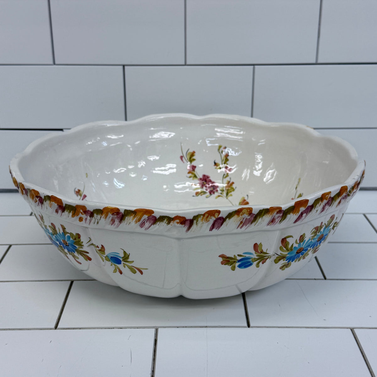 Floral Ceramic Pitcher & Wash Basin Set