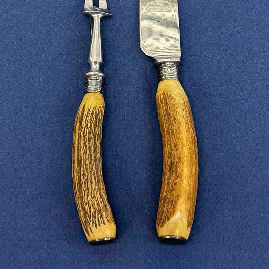 George Ibberson & Co. Carving Knife & Fork, Antler Handle