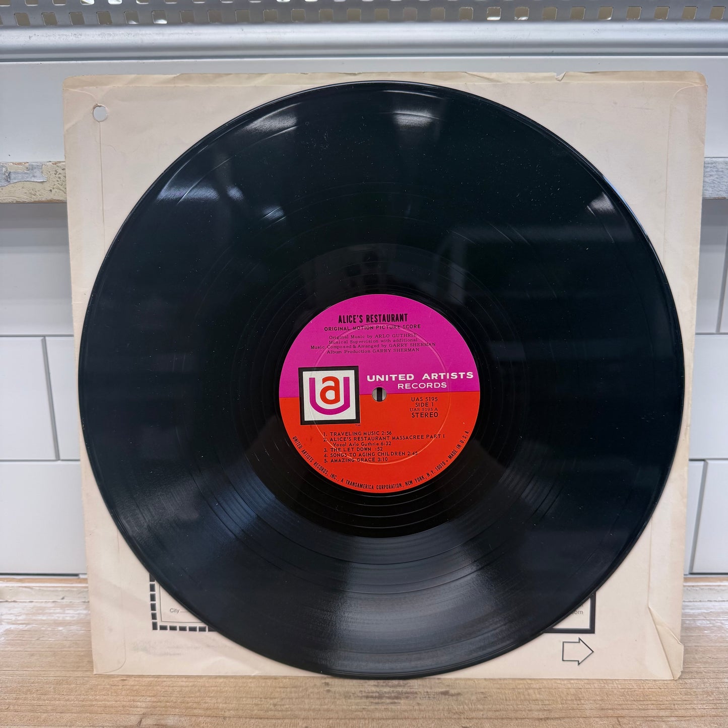 Arlo Guthrie Alice's Restaurant Soundtrack Vinyl Record 1969 #UAS5195