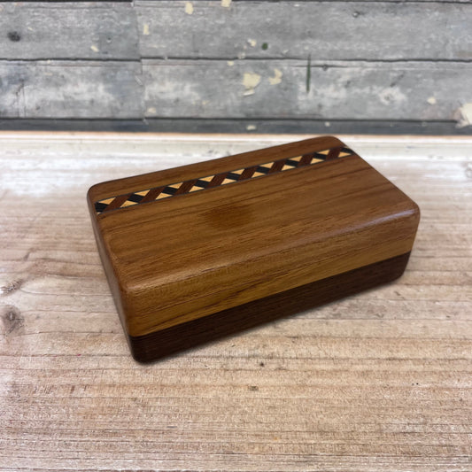 Wood Marquetry Slide Box, Handcrafted
