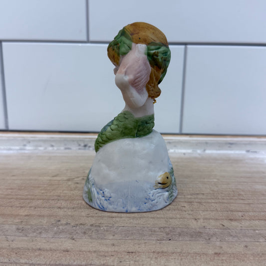 Jasco Adorabelles Mermaid Hand Bell, 1979 Bisque