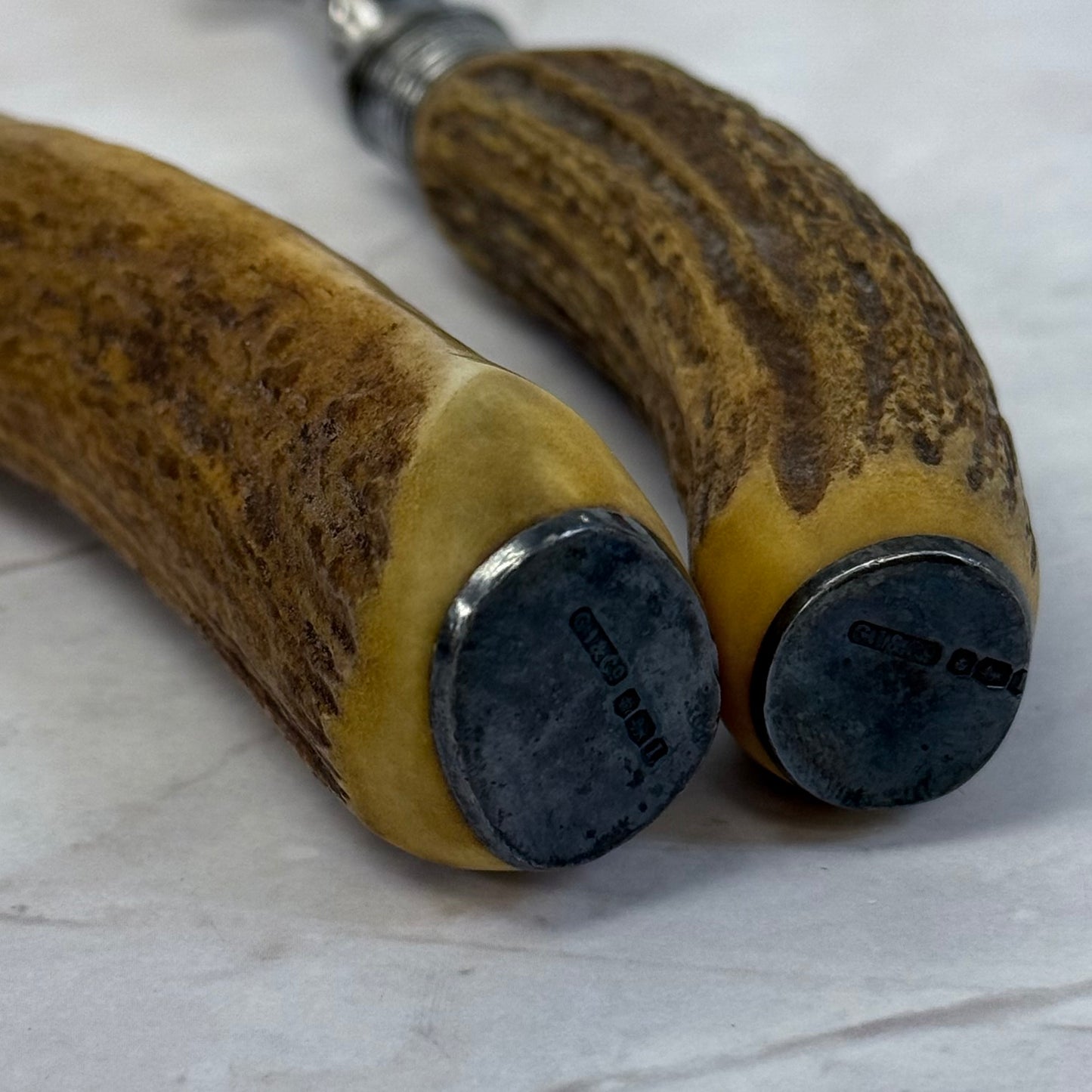 George Ibberson & Co. Carving Knife & Fork, Antler Handle