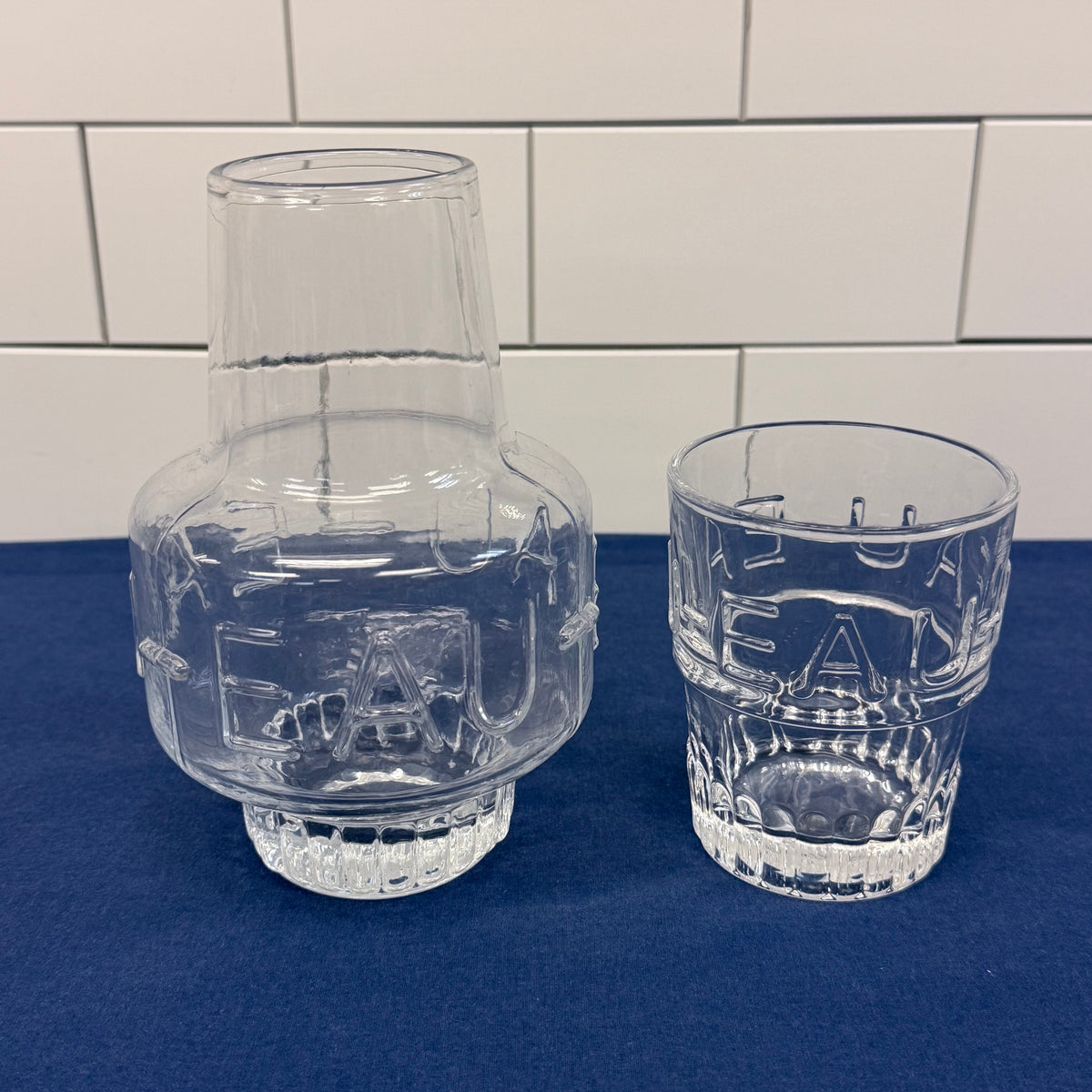 EAU Glass Bedside Water Carafe & Tumbler Set