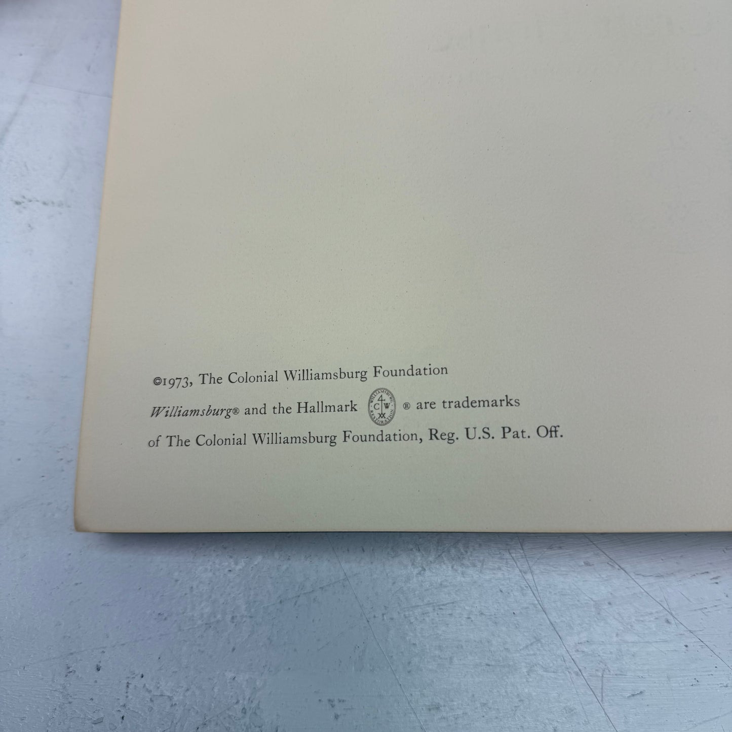 Colonial Williamsburg Restoration Reproductions Paperback, 1973