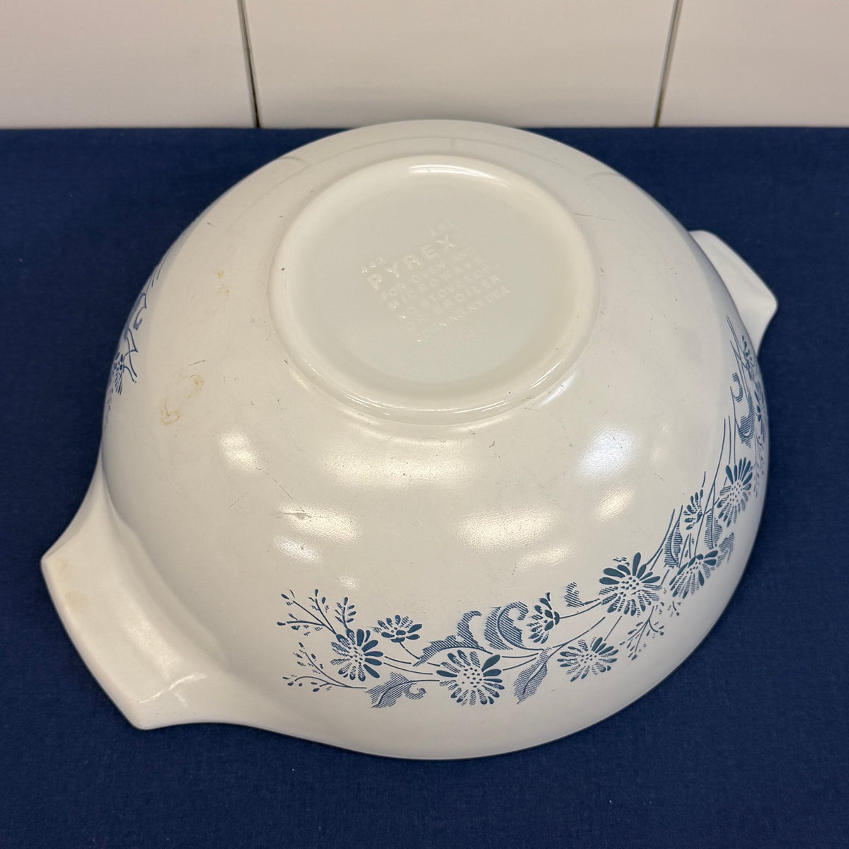Pyrex Colonial Mist Blue Floral Casserole Dish 1980s
