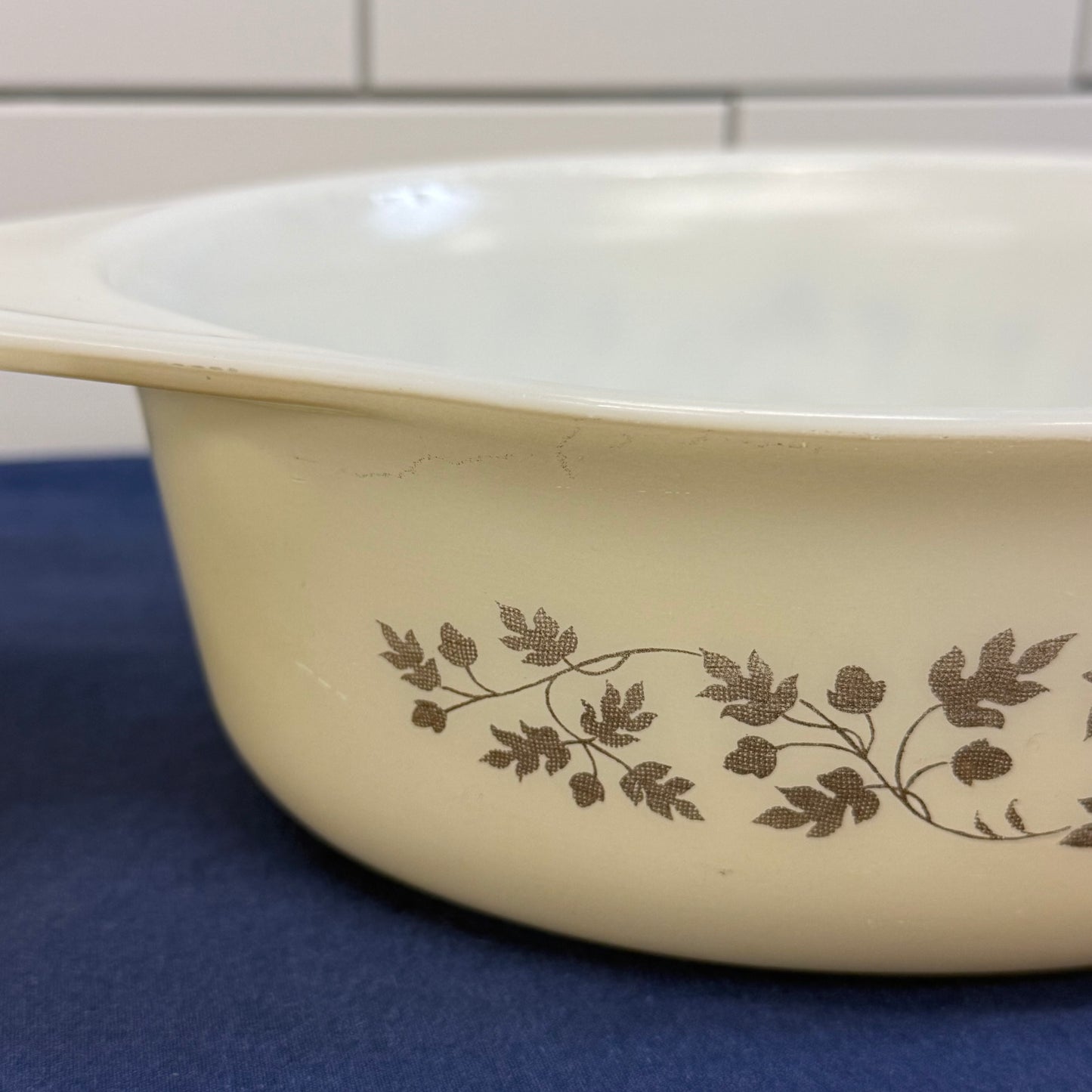 Pyrex Golden Acorn Casserole Dishes Set of 2 Vintage Glass