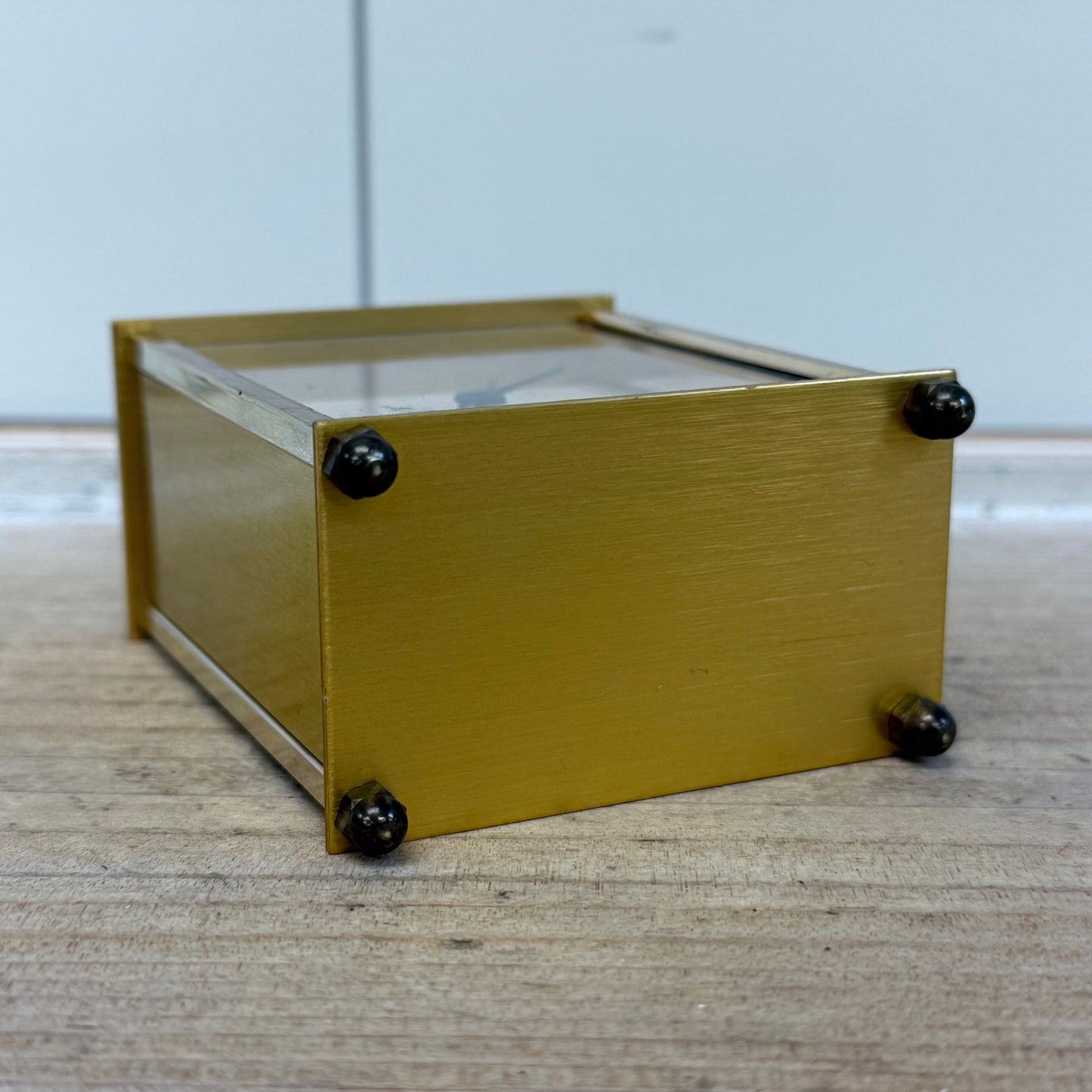 Brass Finish Metal Quartz Desk Clock