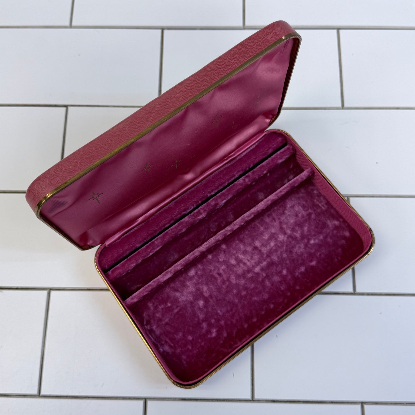 Farrington Jewelry Case Velvet Travel Box Vintage