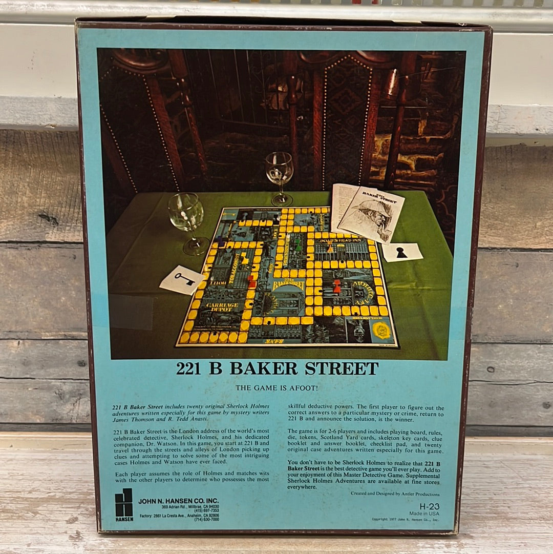 221B Baker Street Master Detective Game, 1977