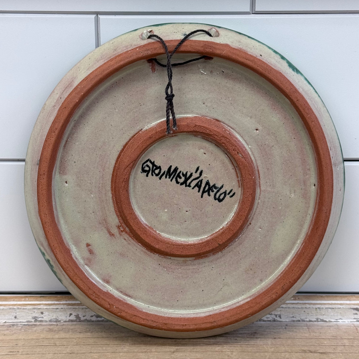 Studio Pottery Apple Fruit Wall Plate Folk Art Vintage Signed