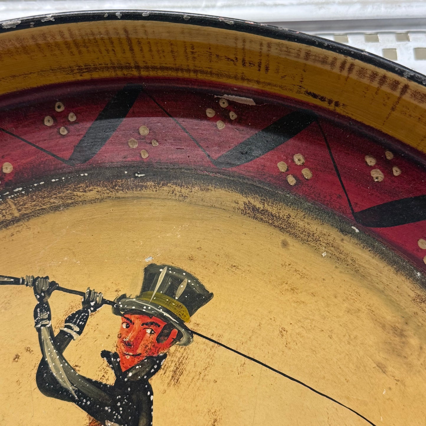 Vintage Hand Painted Golf Toleware Serving Tray