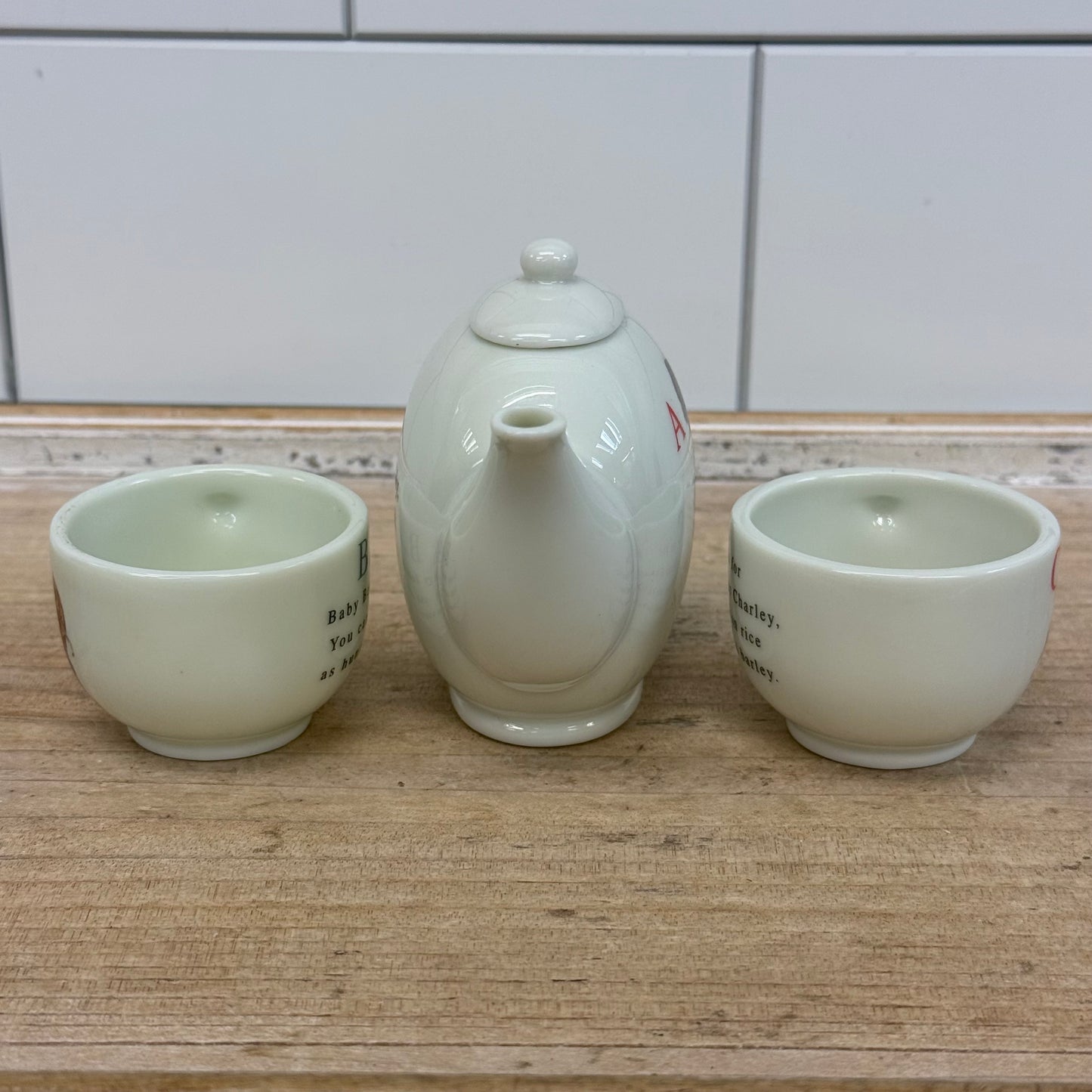 Midwest Cannon Falls Alphabet Bear Child Tea Set Porcelain