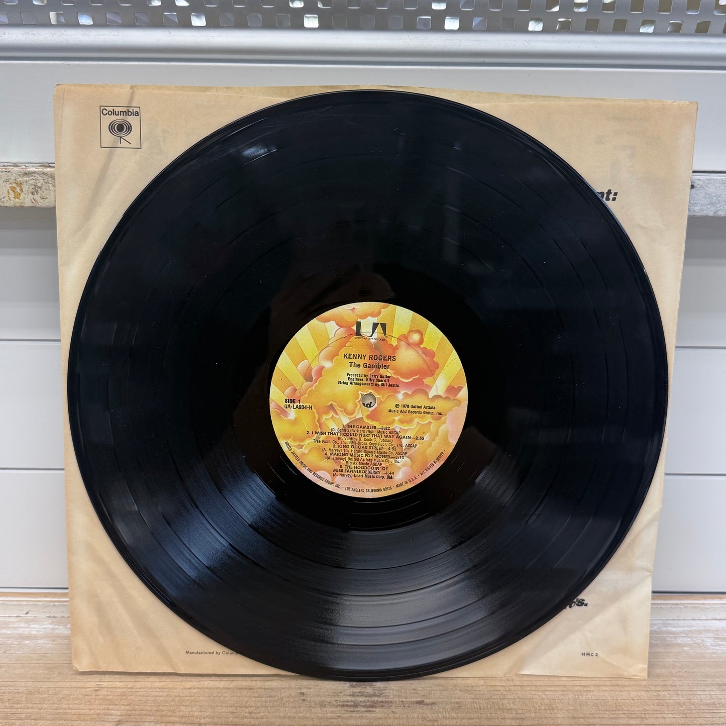 Kenny Rogers The Gambler Vinyl Record LP 1978 #UA-LA934-H