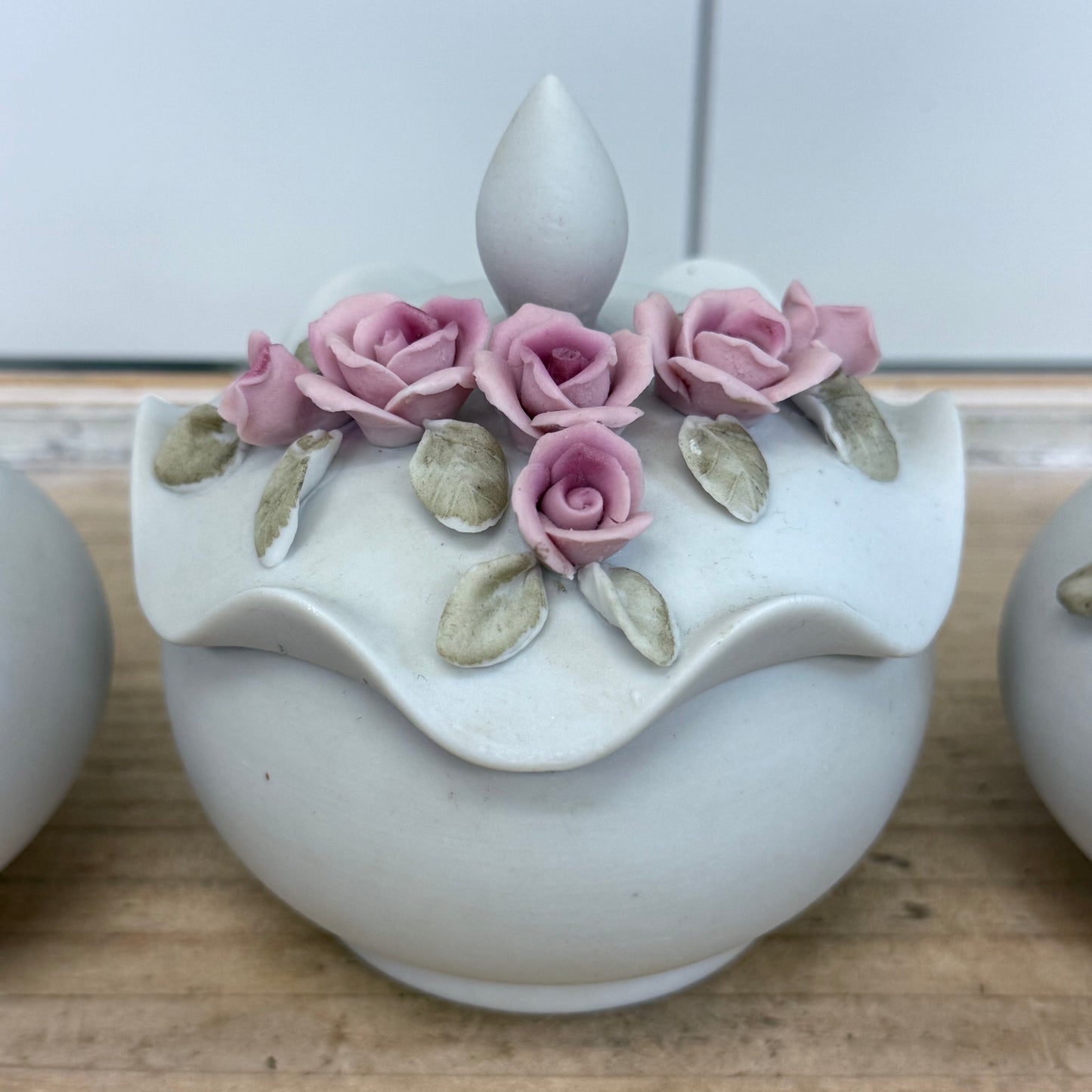 Arnart Bisque Porcelain Rose Vanity Set of 4