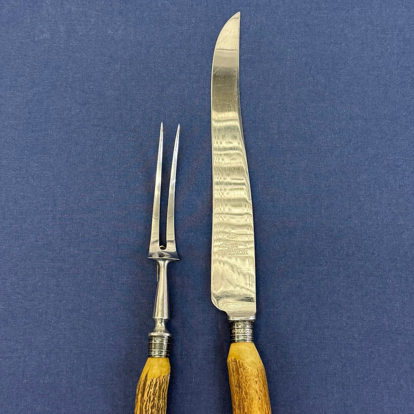George Ibberson & Co. Carving Knife & Fork, Antler Handle